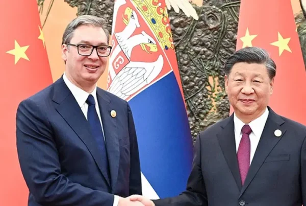 Chinese President Xi Jinping meets with Serbian President Aleksandar Vucic
