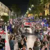 Georgia, Tbilisi, April 2024: People protesting