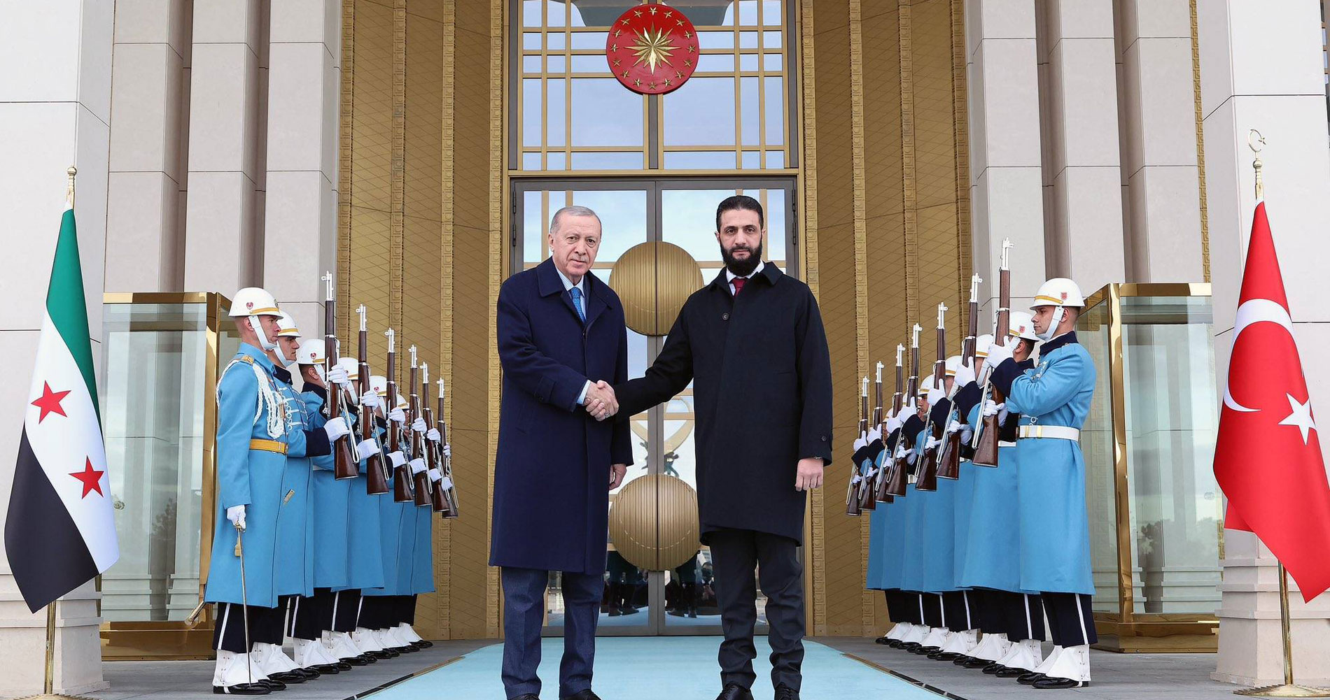 Turkish President Recep Tayyip Erdogan meeting with Syria interim President Ahmed al-Sharaa