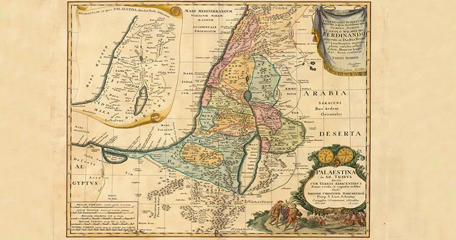 1750 map of Palestine published by Homannsche Erben