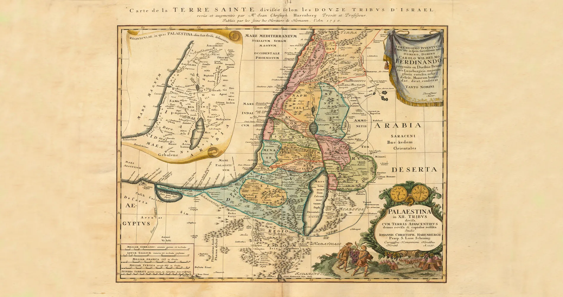 1750 map of Palestine published by Homannsche Erben