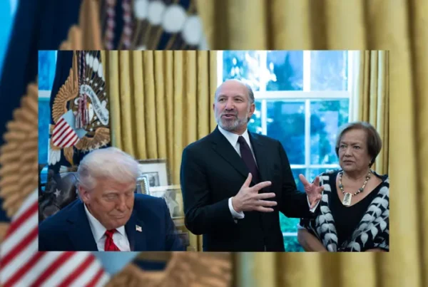 Secretary of Commerce Howard Lutnick speaks while President Donald Trump meets fishermen and women from American Samoa
