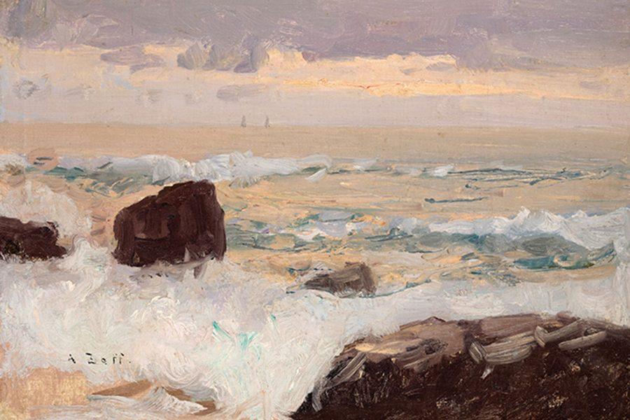 Alfred Zoff, Felsenküste bei Nervi um 1890