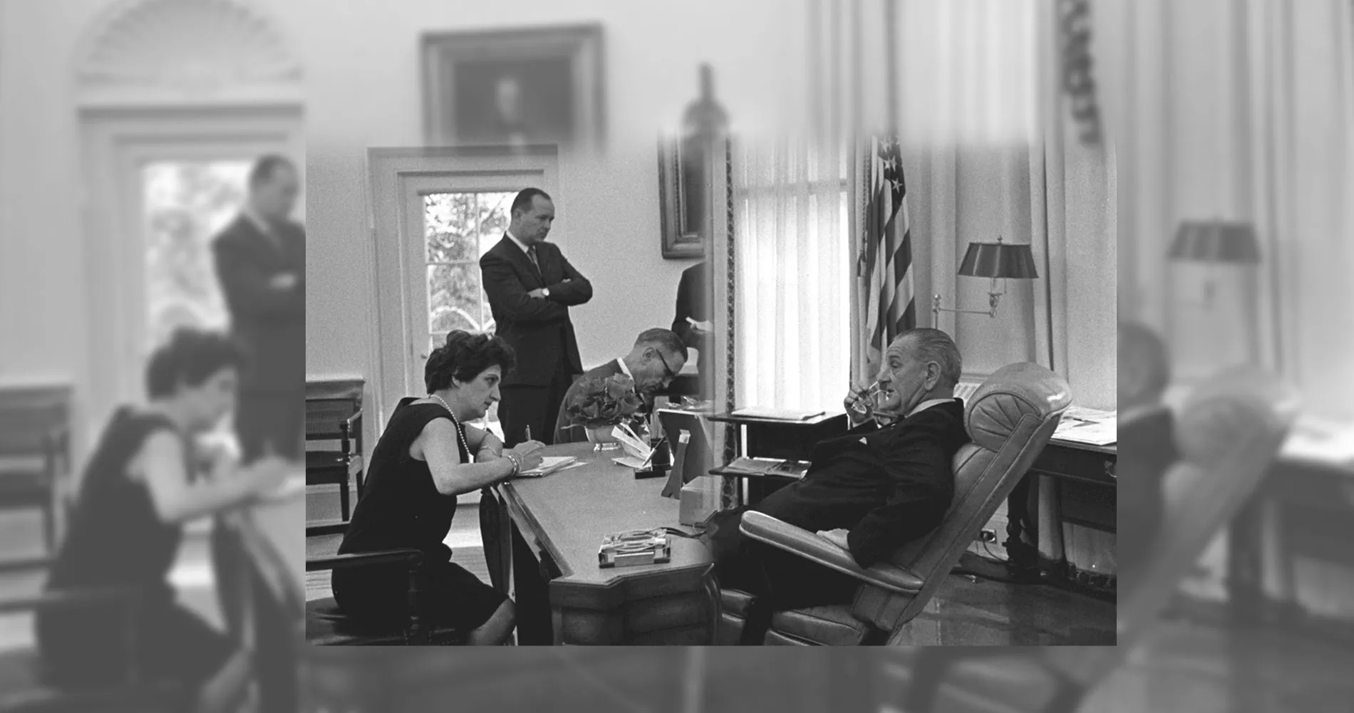 Helen Thomas in the Oval Office