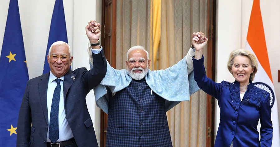 Modi meets with Santos da Costa and von der Leyen