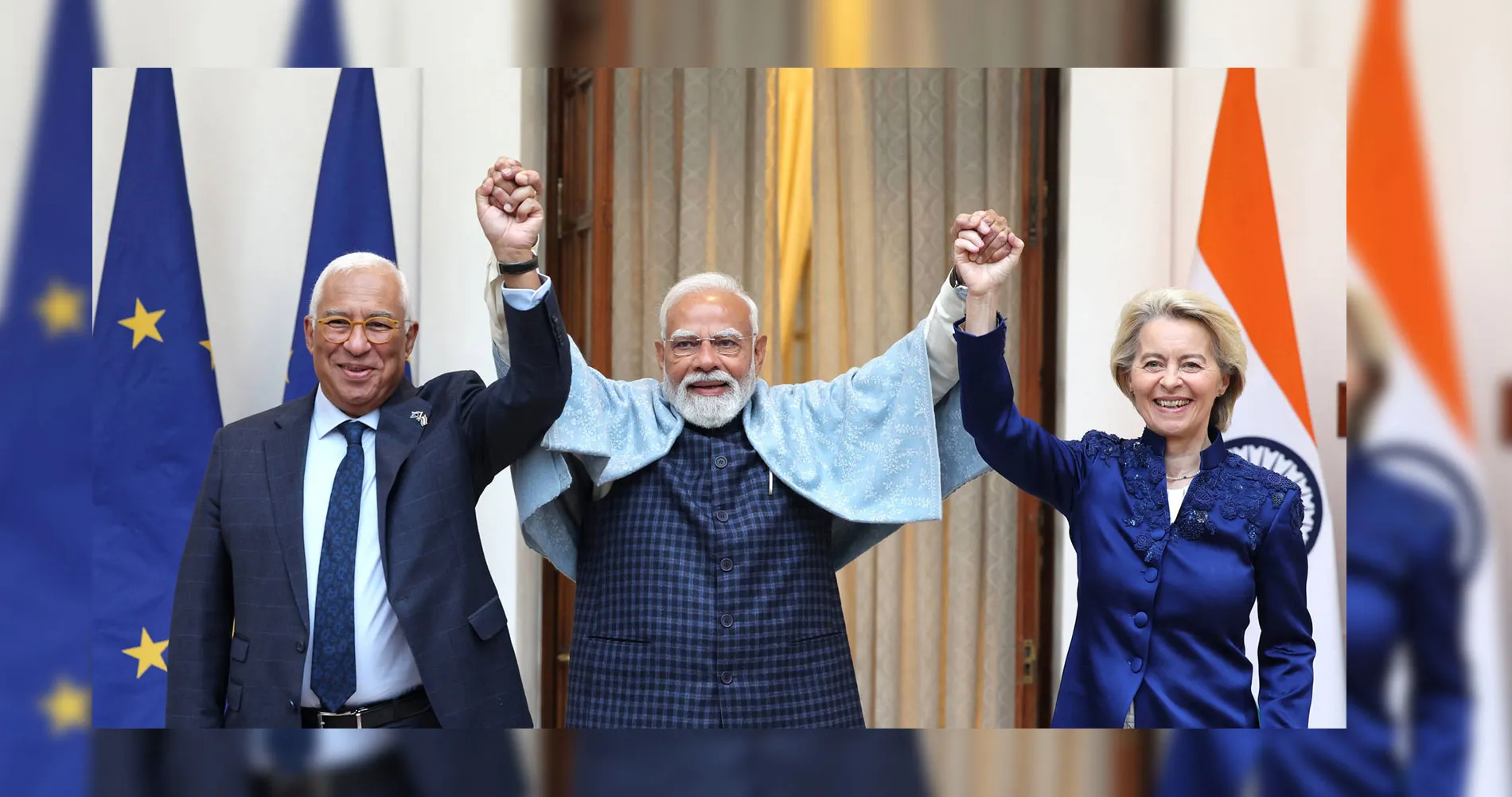 Modi meets with Santos da Costa and von der Leyen