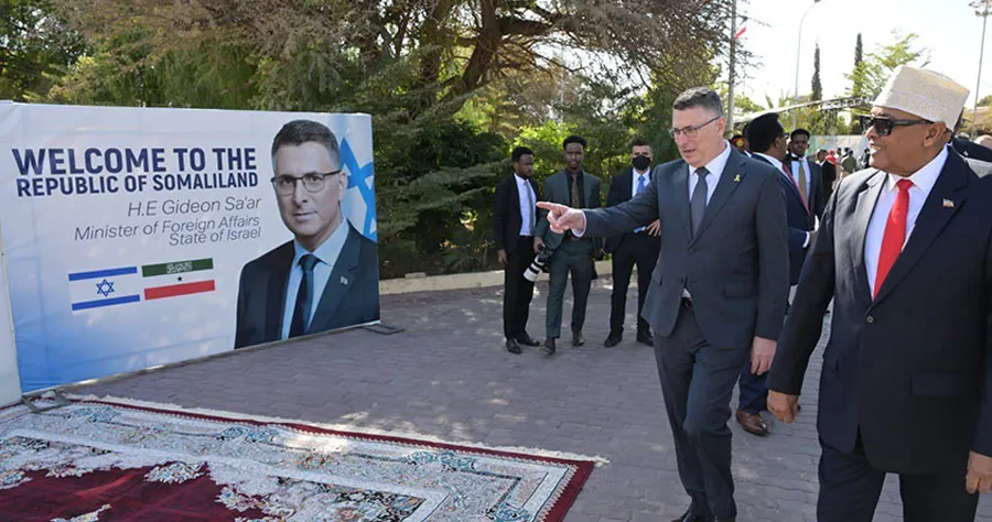 Israeli Foreign Minister Saar and Somaliland President Abdirahman Mohamed Abdullahi