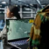 Team of military experts in data center