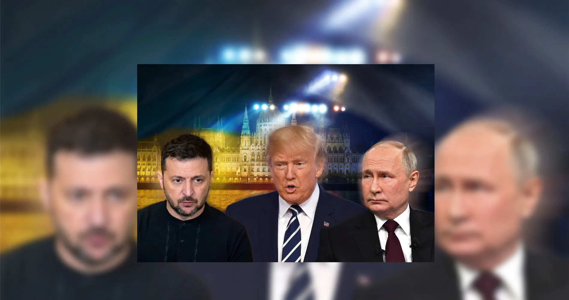 Photomontage Selensky, Trump, Putin