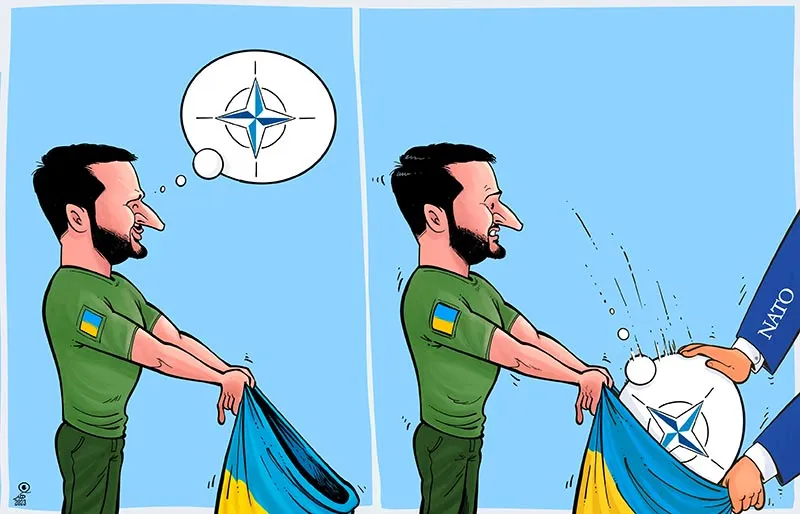 Cartoon Ukraine and NATO